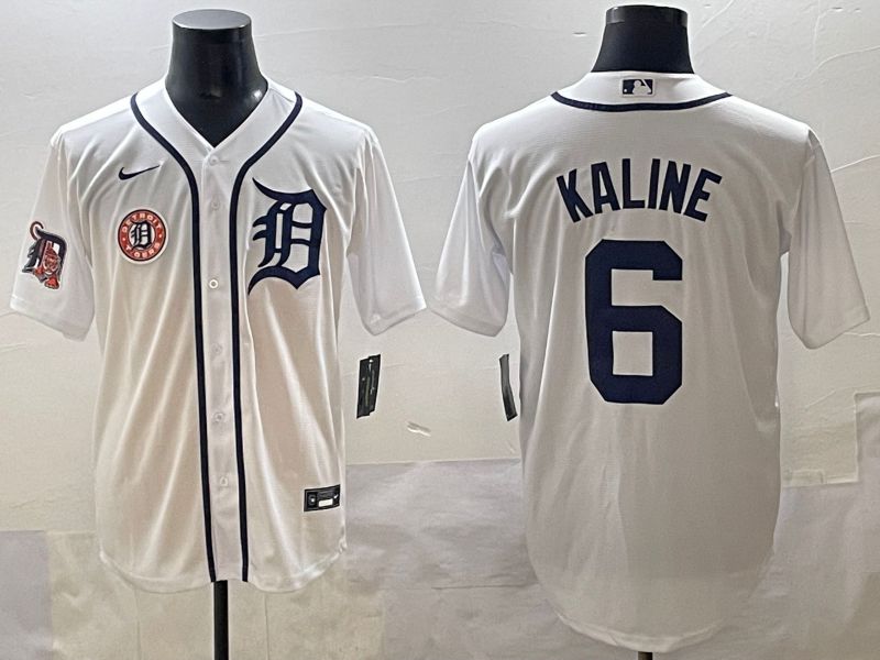 Men 2025 Detroit Tigers #6 Kaline White Game Nike MLB Jersey style 7